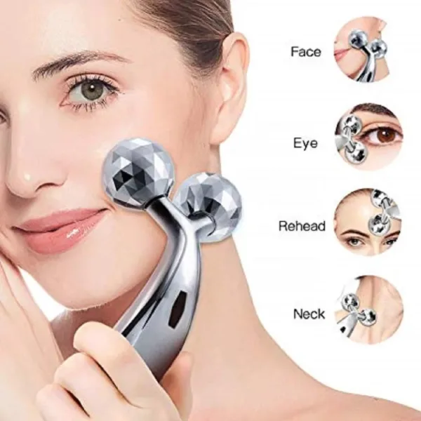 3D Manual Roller Face Body Massager with 2 Wheels Facial Slimming Tightening Skin Handheld 3D Roller | 1723
