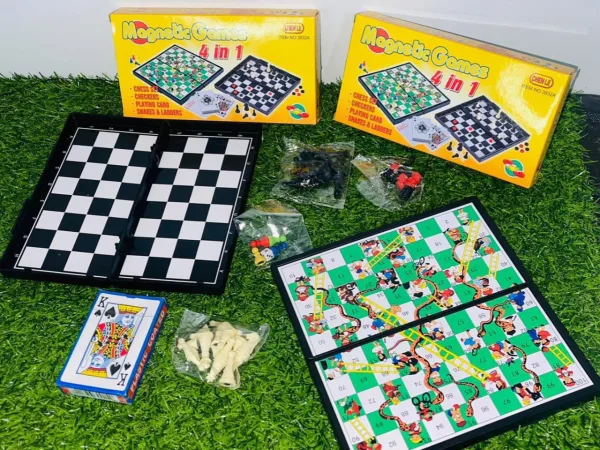 4 in 1 Magnetic Games Board Chess , Snake and Ladder , Card Games | 424