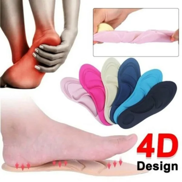 4D Women Men Orthopedic Insoles For Shoes Flat Feet Arch Support Massage Sports Pad | 130