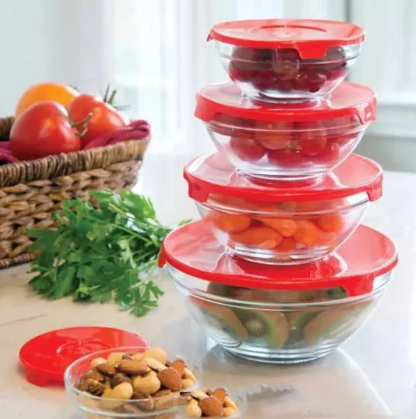 5 PCS Glass Bowls with Lid | 665