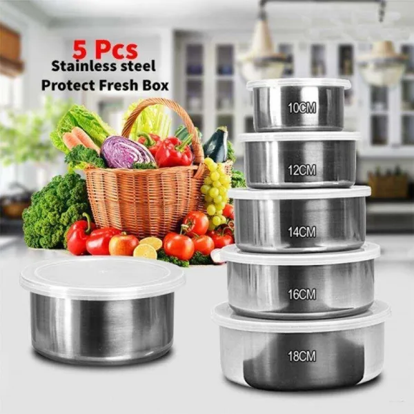 Product Image	5 Pcs Protect Food Fresh Box Set - High Quality Stainless Steel Ware | 740