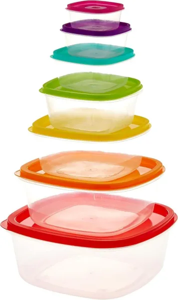 7PCS Food Container Plastic Bento Fresh-Keeping Box Fridge Multi Capacity Crisper Food Storage Box K | 1660