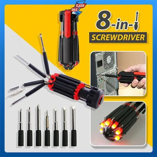 8 in 1 Multi Screwdriver with LED Torch Tool set | 450
