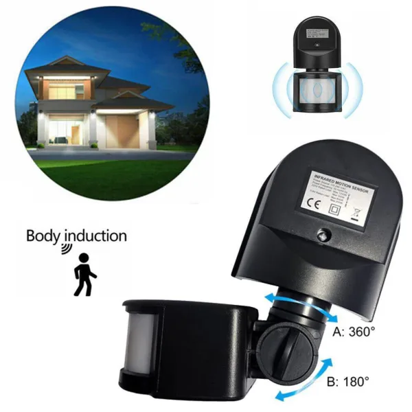 AC 240V Outdoor Adjustable Infrared Body Motion PIR Sensor Detector Switch | 1268