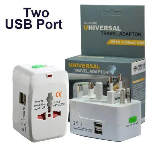 All in One Universal Travel Adaptor With 2 USB Port | 307