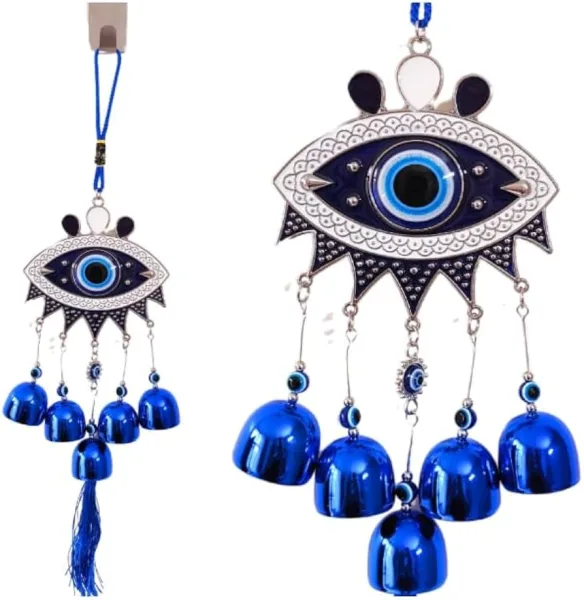 Bells Wind Chimes for Home Positive Energy, Evil Eye Hanging for Home, Evil Eye Home Decor Items, Ha | 9667
