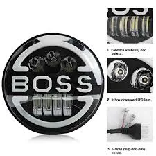 Boss 7" Headlight Round Beam Model For Jeep Wrangler 1 Pc | 1484