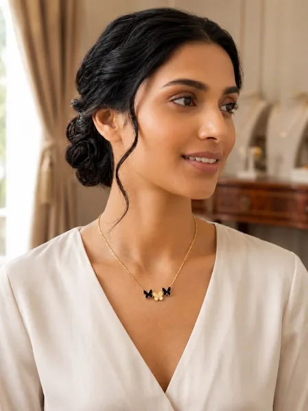 Butterfly Bloom Pendant Necklace - 3004 | 3004