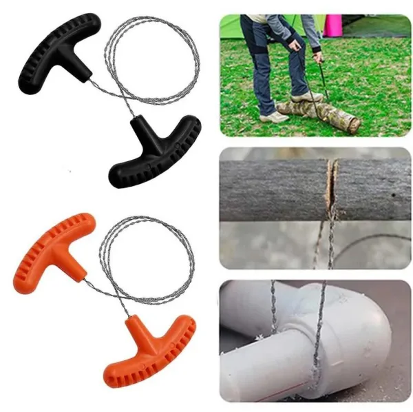 Cable Saw Stainless Steel Wire Saw 24-Inch Pocket Hand Saw for PVC, PE, ABS Pipes Cutting, Camping H | 1774