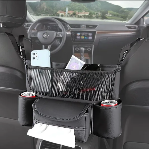Car Organiser Between Front Seats, Car Storage Bag, Handbag Holder for Car Seats, Car Seat Organiser | 626