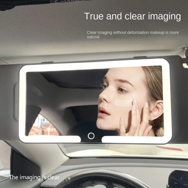 Car Vanity Mirror - Rechargeable Car Sun Visor Vanity Mirror with 3 Light Modes & Dimmable Touch Scr | 30569