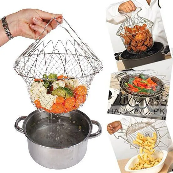 Chef Basket 12 In 1 Stainless Steel Kitchen Tool For Deep Frying, Boiling, Cooking | 124