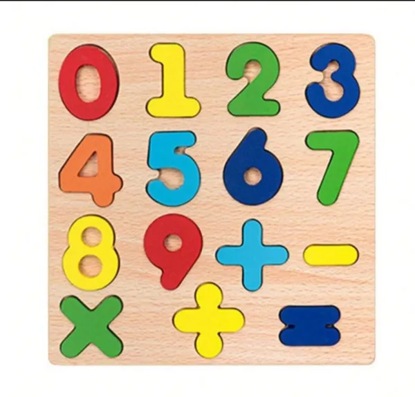 Children's Early Education Number Letter Building Block Puzzle Shape Cognition Matching Wooden Toy P | 1678