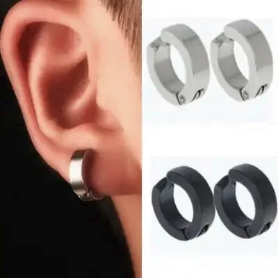 Circle Hoop Non-Piercing Clip-On Earrings Men Stainless Steel Round Earring Ear Cuff Wrap Jewelry Gi | 398