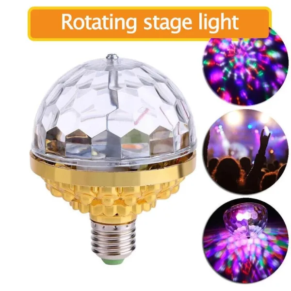 Colorful Disco Rotating Magic Ball with Sockets RGB LED Stage Light Party | 1936