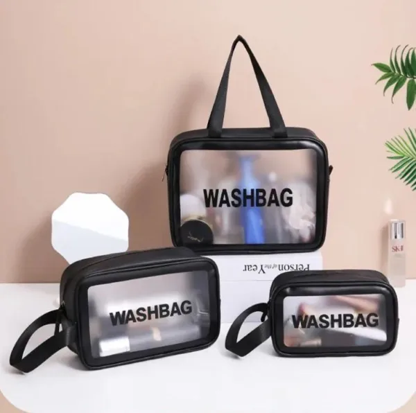 Cosmetic Toiletry Bag Makeup Pouch Wash Bag 3 in 1 Clear Bags - Random Colours | 1028