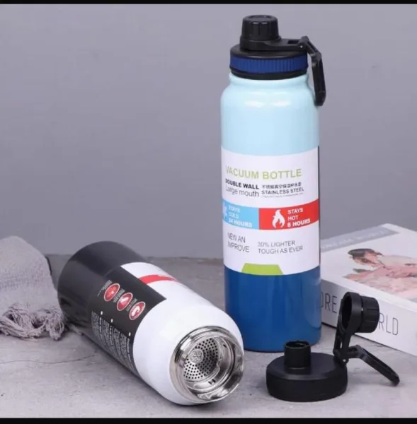 Double Wall Insulated Stainless Steel Fitness Sports Bottle 1000ml (Random Colours) | 1447