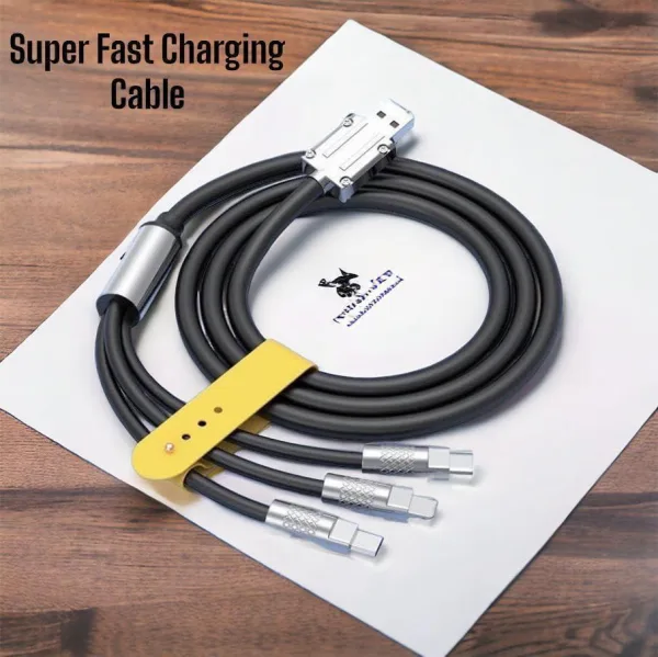 Fast Charging Cable 6A 120W, Multi Charging Cable 1 meter, Universal Charging Cord 3 In 1 Type C/Mic | 428