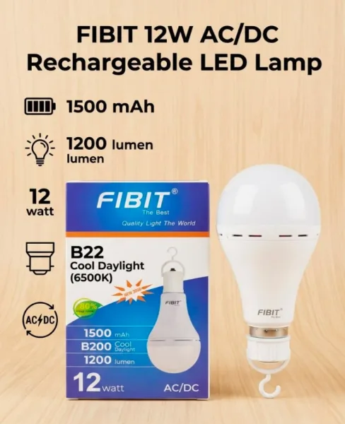 Fibit 12W Rechargeable Bulb B22 | 28846