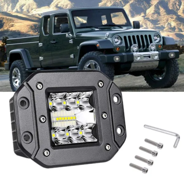 Flush Mount Work Light Led Spot Flood Light Bar Aluminum Bright Beam Fog Lamp for Jeep 4x4 Off Road | 1485