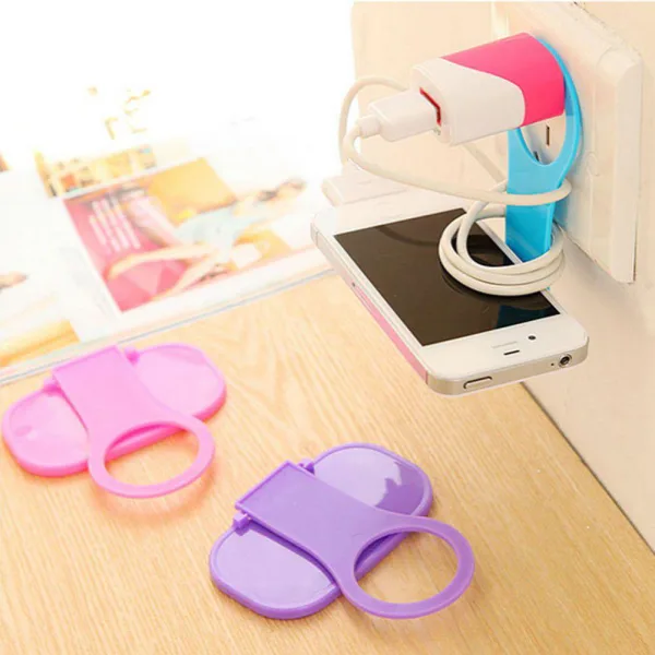 Foldable Cell Phone Charging Rack Holder Wall Charger Adapter Hanger Shelf | 284