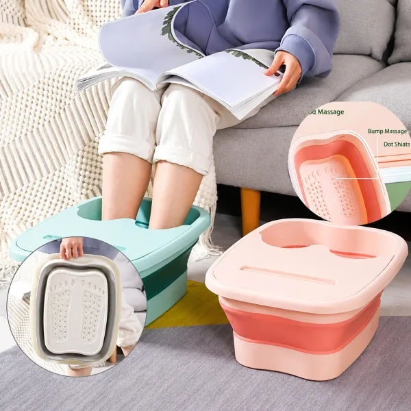 Foldable Footbath Massage Bucket Soaking Bucket Folding Basin Spa Foot Bath Bucket Household Sauna B | 66497