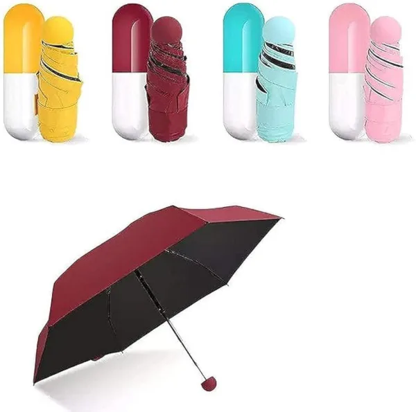 Folding Capsule Umbrella For Rain Creative Case Lightweight Waterproof UV Protection Mini Compact Fo | 328
