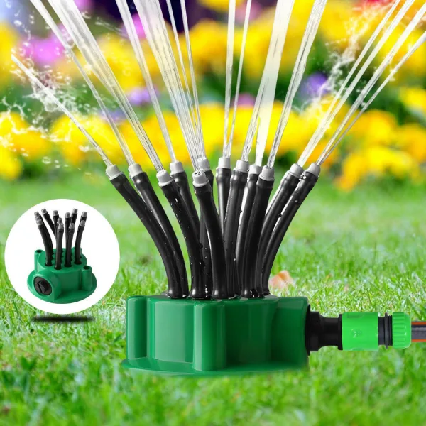 Garden Sprinkler Multi-Tips Lawn Sprinkler Head Nozzle 12 Flexible Spray Nozzles 360 Degree Rotating | 566