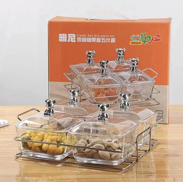 Glass Candy Jar Set 5pc (Delivery - 510/-) | 664
