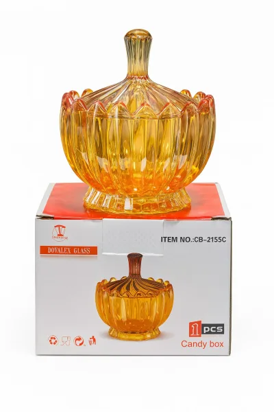 Glass Candy Jars Empty Glass Candle Jars with Lid for Home Decoration CB2155C Model 3 | 662