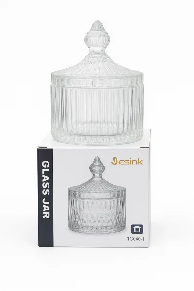 Glass Candy Jars Empty Glass Candle Jars with Lid for Home Decoration TG2019-1 Model 1 | 660