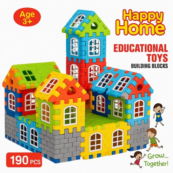 Happy Home Building Blocks Set with trees (190Pcs) Educational Toys Home Building set | 1472