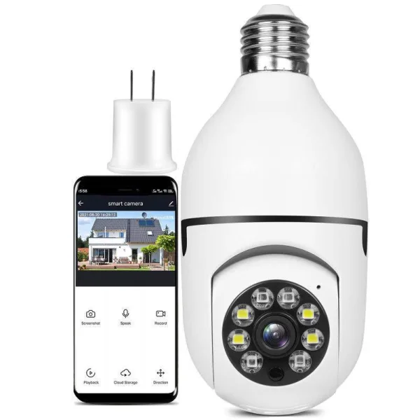 HD E27 2.4GHz WiFi Night Vision Wireless 360 Degree CCTV Security Light 360 Panoramic Bulb Camera ( | 536