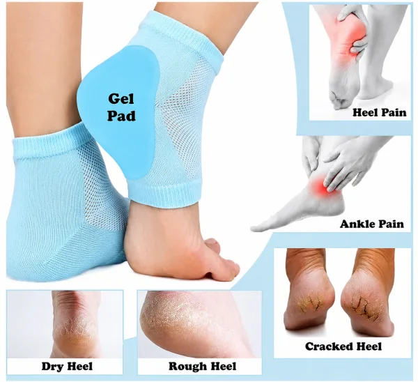 Heel Pain Relief Silicone Gel Heel Socks | 92333