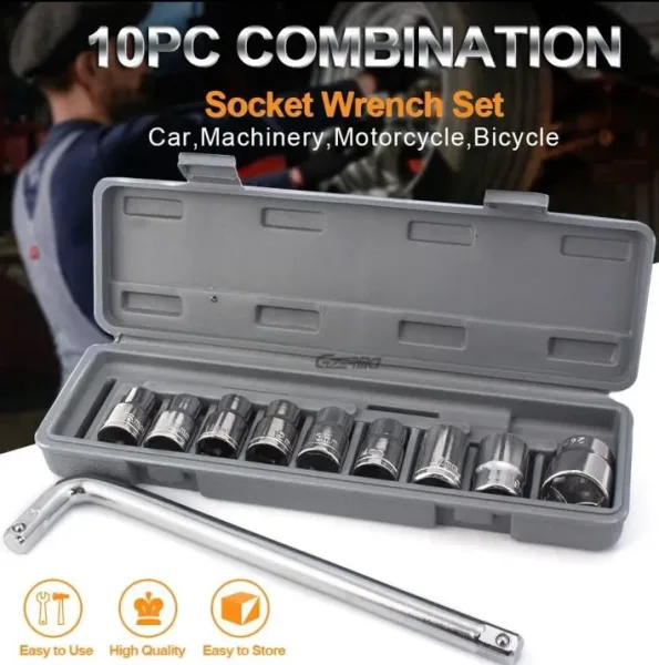 High Quality Socket Wrench 10pcs Set Spanner Car Machine Repair Service Tools Kit | 472