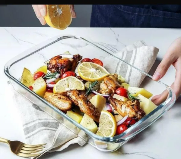 Home Glass Rectangular Borosilicate Baking Dish - Microwave Safe 3L | 1460