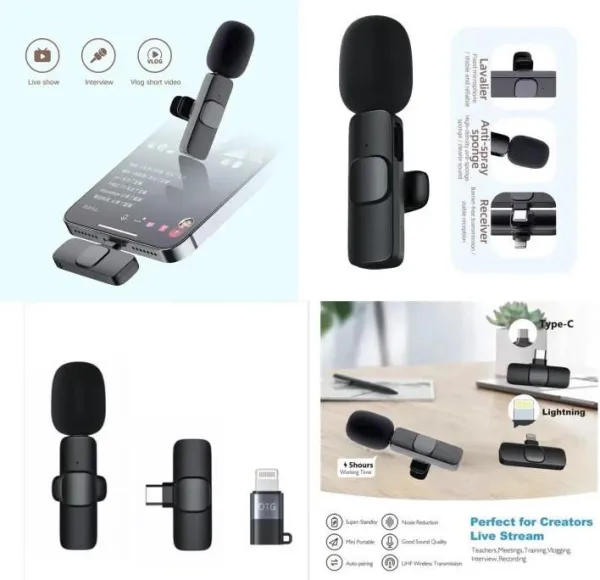 K8 Wireless Bluetooth Microphone Universal Plug n Play Audio Mic Mini Collar for Mobile Phone for ty | 376