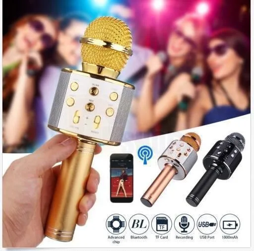 Karaoke Mic with Speaker WS-858 Pen Support / Memory Card Support / Voice Change | 379