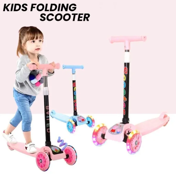 Kids Folding Scooter For Boys And Girls - Random Color | 1408