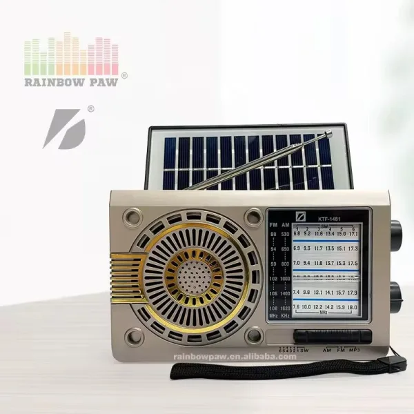 KTF-1481 Rechargeable Solar Portable Outdoor Bluetooth / USB Mini Speaker wireless am fm sw Full Ban | 16874