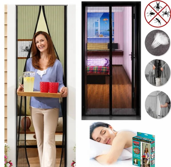 Magic Mesh Hands-free Magic Net Mesh with Magnets Anti Fly Bug Mosquito Door Screen Curtain Door Mos | 66357