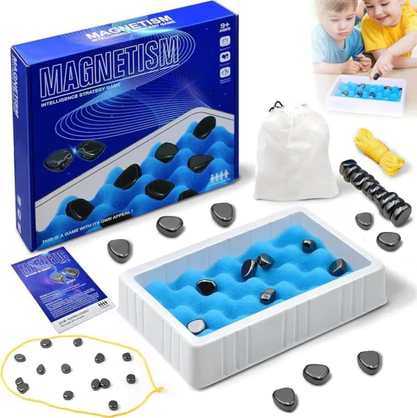 Magnetic Chess Game, Multiplayer Magnet Board Game with Stones, Strategy Table Top Magnet Game,Port | 1533