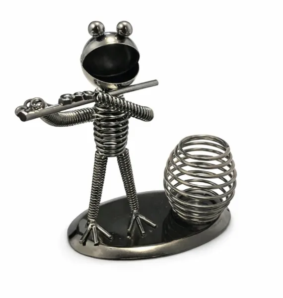 Metal Frog Pen Holder with Spring Basket | 95984