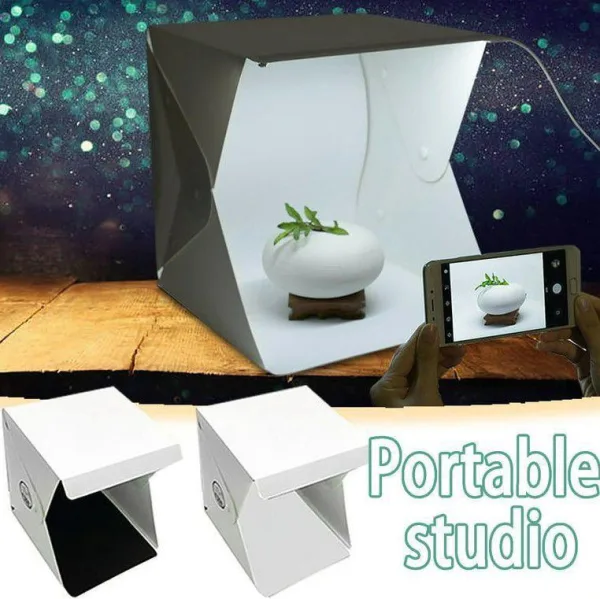Mini Folding Lightbox Photography Photo Studio 1 Panel LED Light Soft Box with Black And White Back | 1330
