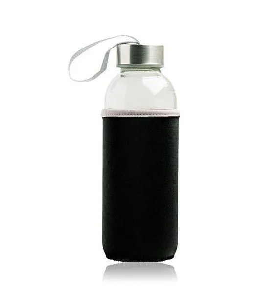 Mini Glass Water Bottle With Sleeve - | 1492