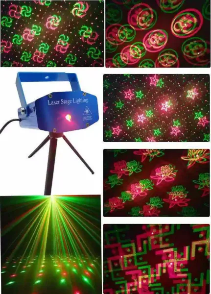 Mini Laser Projector Stage Lighting Sound Activated Laser for Party and DJ Multicolor (Design Patter | 384