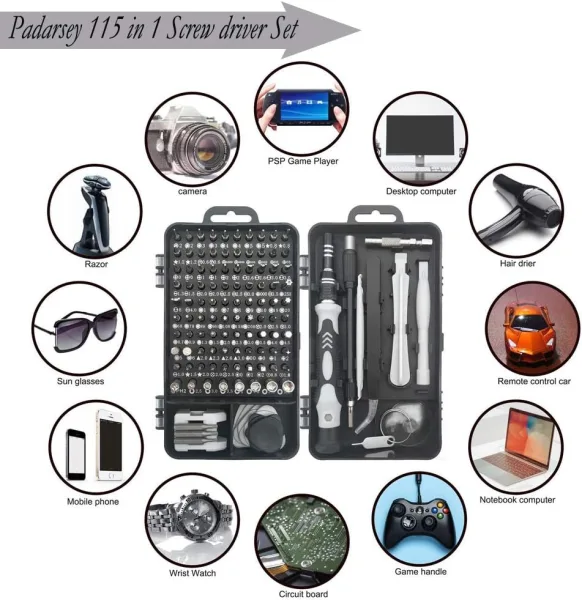 115 in 1 Magnetic Precision Screwdriver Set – Multi-Functional Repair Tool Kit for Phone, Laptop & Electronics