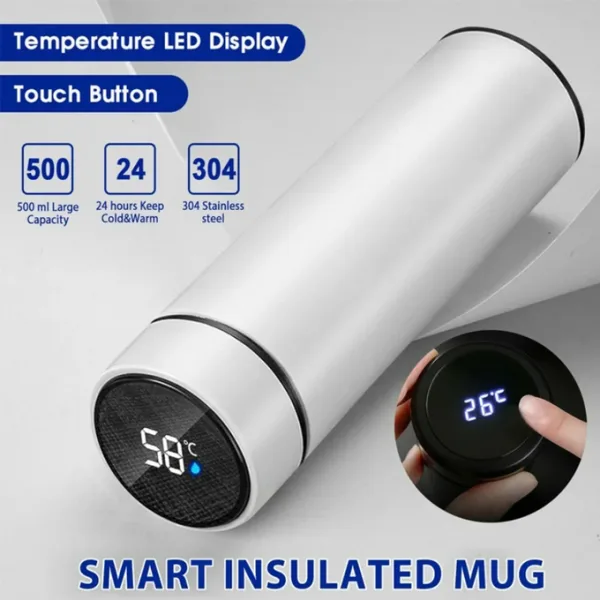 DIGITAL WATER FLASK WHITE