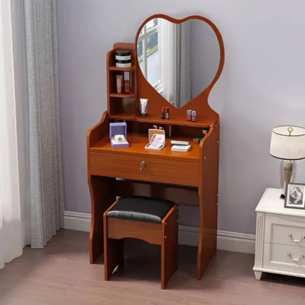 STYLISH WOODEN VANITY DESK WITH MIRROR