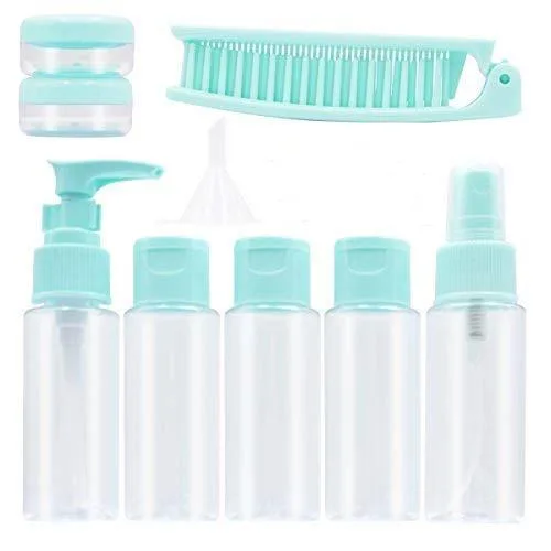 10 Pack Travel Size Toiletries Bottles and Jars Set, TSA Approved Portable Rigid Plastic Travel Cont | 64118